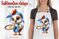 Funny chicken in the kitchen clipart|Cute sublimation design Product Image 1