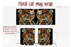 Flower cat Mug Sublimation png| Flowers cat |Art cat bouquet Product Image 2