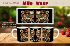 Flower cat Mug Sublimation png| Flowers cat |Art cat bouquet Product Image 1