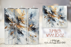 3D strokes gold &amp; black paint straight tumbler 20oz wrap png Product Image 1