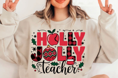 Holly Jolly Teacher Png,Merry Christmas Product Image 1