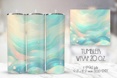 Light aqua pastel tumbler 20oz wrap sublimation design png Product Image 1