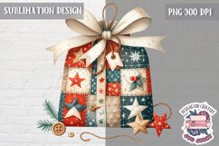 Christmas Patchwork Sublimation Design PNG Glitter Shine Product Image 1