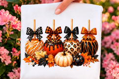 Halloween Caramel Apple Bows PNG Product Image 1