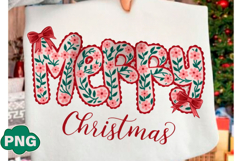 Floral Merry Coquette Png, Christmas Product Image 1