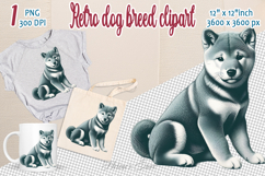 Cute vintage dog clipart | Retro dog breed design png Product Image 1