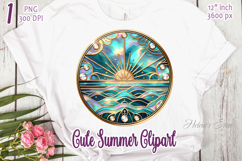 Blue marine pearl gold pattern | Ocean waves | Sea sunset Product Image 1