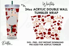 Winter Scene Wrap SVG | 24oz Starbucks Acrylic Tumbler Product Image 1