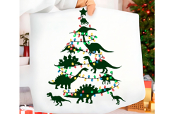 Dinosaurs Christmas Tree Trendy T-shirt Product Image 2