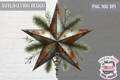 Christmas Rustic Sublimation Design PNG Rusty metal Vintage Product Image 1