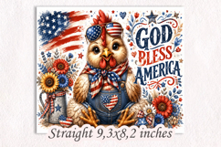 God Bless America Chicken 20oz Tumbler Wrap PNG Product Image 3