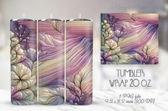 3d Lilac pastel floral tumbler 20oz wrap sublimation designs Product Image 1