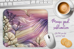 Iridescent lilac floral mouse pad sublimation design png Product Image 1