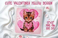 Valentines cat pillow design|Sweet pets print pillows Product Image 1