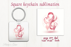 Breast cancer awareness ribbon square keychain designs png Product Image 1