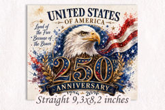 USA 250th Anniversary 20oz Tumbler Wrap PNG Product Image 4