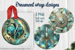 Fantasy ocean round ornament sublimation designs PNG Product Image 1