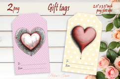 Cute hearts Gift Tags| Scetch heart labels| Love label png Product Image 1