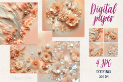Light orange pearl digital paper | Scrap booking graphics Product Image 1