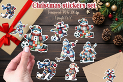 Christmas patchwork printables stickers | Cute snowman png Product Image 1