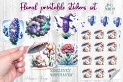 Funny flowers Sticker Design |Cute summer stickers template Product Image 1