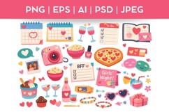 Best Friends Doodle Illustration| Vector &amp; PNG Product Image 1