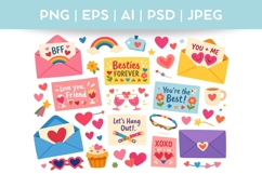 Best Friends Doodle Illustration| Vector &amp; PNG Product Image 1