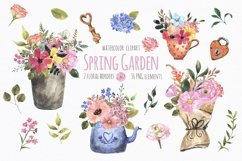 Watercolor Spring Floral Garden Clipart Easter Product Image 1