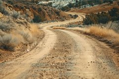 Serpentine desert road at dusk Product Image 1