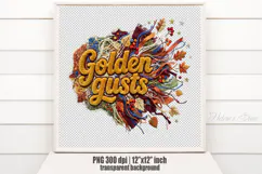 Fall Vibes Chenille Embroidered Patch Puffy Clipart PNG Product Image 1