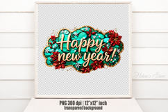 Bright Happy New Year quote sublimation design clipart png Product Image 1