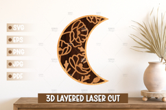 3D Moon Wall Art SVG - Moon Laser cut, Baby Room Home Decor Product Image 1