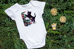 Christmas lights &amp; black cat clipart| Winter t shirt designs Product Image 4
