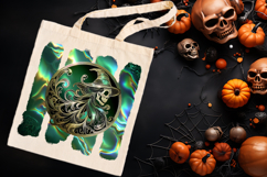 Green Halloween cute witch brush strokes t shirt design png Product Image 3