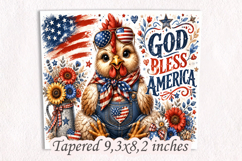 God Bless America Chicken 20oz Tumbler Wrap PNG Product Image 4