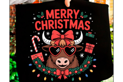 Funny Cow Merry Christmas PNG Product Image 1