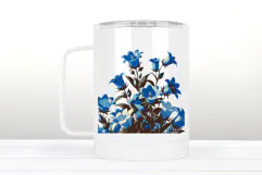 Wildflowers clipart | Vintage Blue Campanula flower graphics Product Image 3