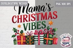 Christmas Mama Quote Sublimation Design PNG Buffalo Plaid Product Image 1