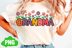Grandma PNG, Retro Flower Mother&#039;s Png Product Image 1