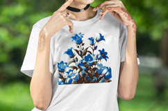Wildflowers clipart | Vintage Blue Campanula flower graphics Product Image 4