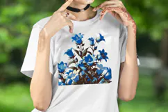 Wildflowers clipart | Vintage Blue Campanula flower graphics Product Image 4
