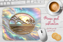 Summer beach mouse pad sublimation design| Iridescent &amp; gold Product Image 1