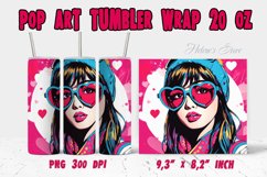 Pop art tumbler wrap | Comic style Tumbler sublimation 20 oz Product Image 1