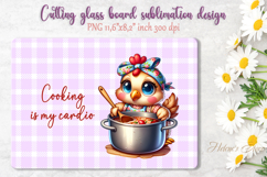 Cute chicken and funny quote cutting board sublimation png Product Image 1