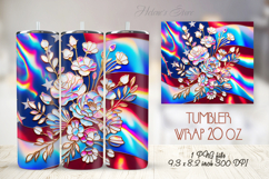 USA Patriotic tumbler wrap 20oz| Fourth of July festive Product Image 1