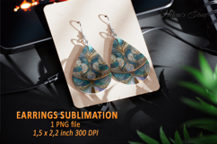 Gold Aquamarine Ocean earrings design| Teardrop earring png Product Image 1