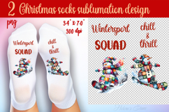 Patchwork Merry Christmas Socks | Sublimation Designs Socks Product Image 1