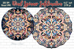 Christmas Snowflake Wind Spinner wrap sublimation design png Product Image 1