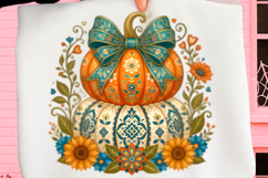 Boho Floral Pumpkin Stack Png Product Image 1