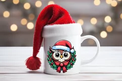 Christmas owl clipart sublimation PNG | Retro funny animal Product Image 3
